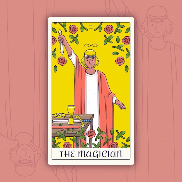 Illustration de cartes de tarot dessinées à la main