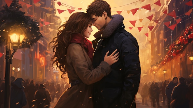 Gens célébrant le réveillon du nouvel an