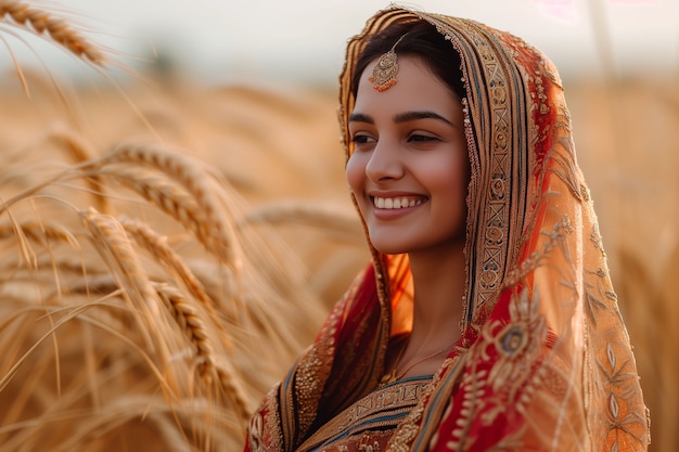 Portrait du peuple indien célébrant le festival baisakhi